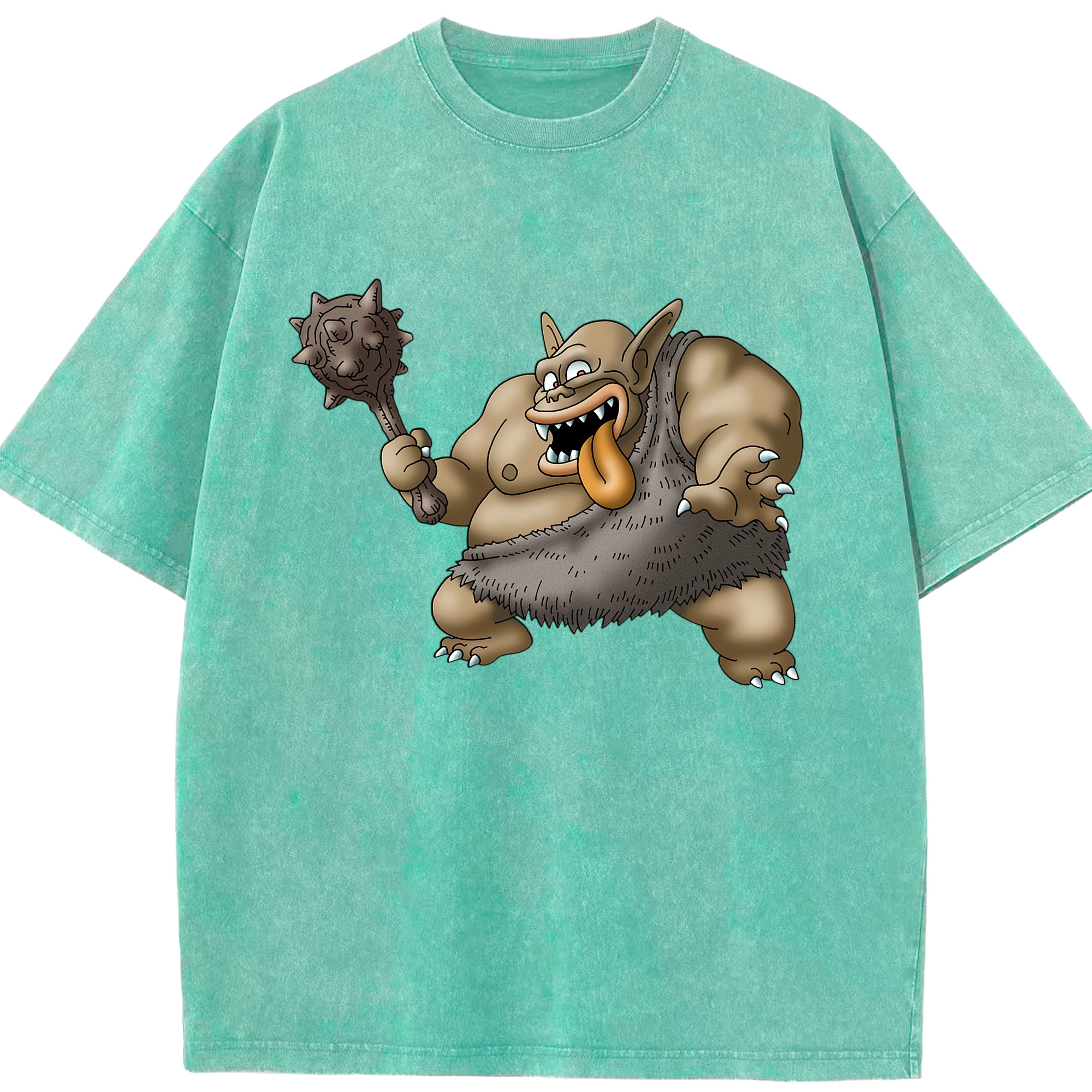 （画像用） ドラゴンクエスト Doragon Kuesuto Dragon Quest 綿100% ヴィンテージ風 半袖Tシャツ（フロントプリント）